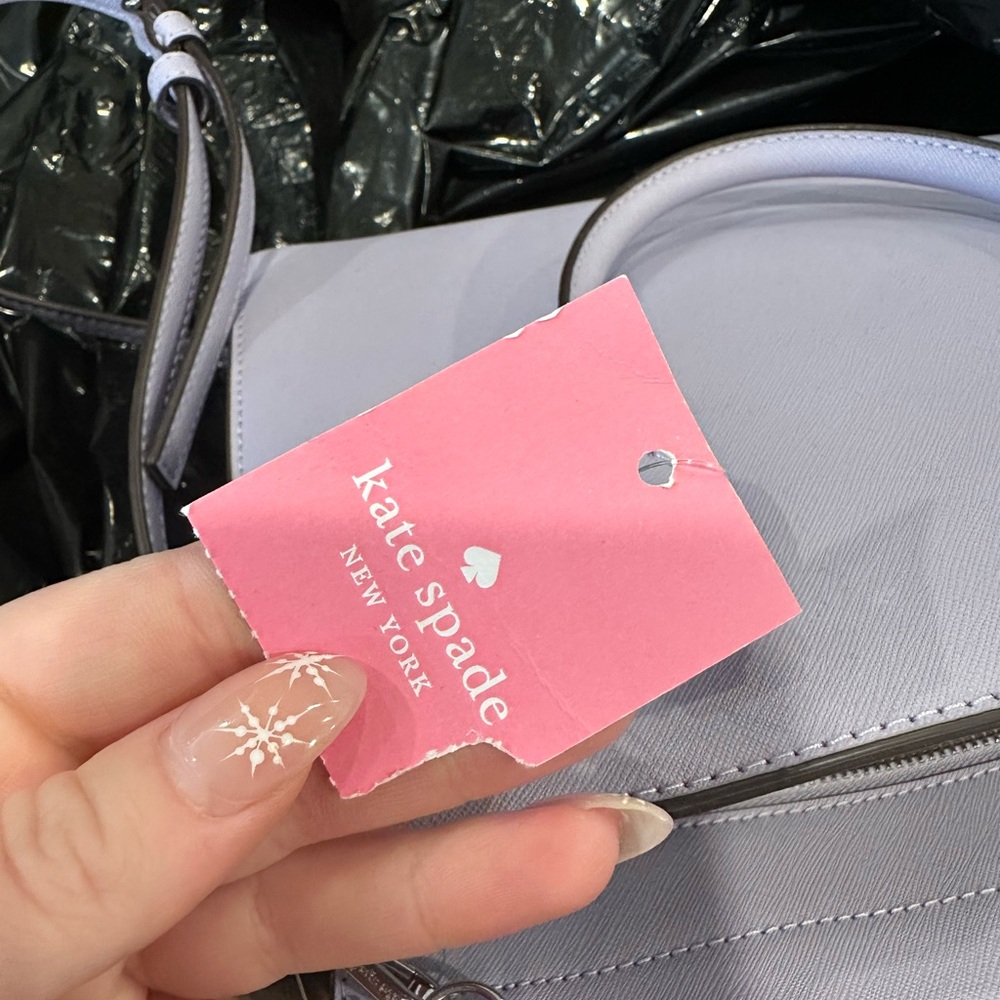 Kate Spade Frozen Lilac Medium Satchel Saffiano Leather Silver Hardware NWT - Picture 6 of 8